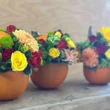 Load image into Gallery viewer, Fall Floral Arrangement - Small Orange Pumpkin

