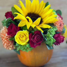 Load image into Gallery viewer, Fall Floral Arrangement - Small Orange Pumpkin
